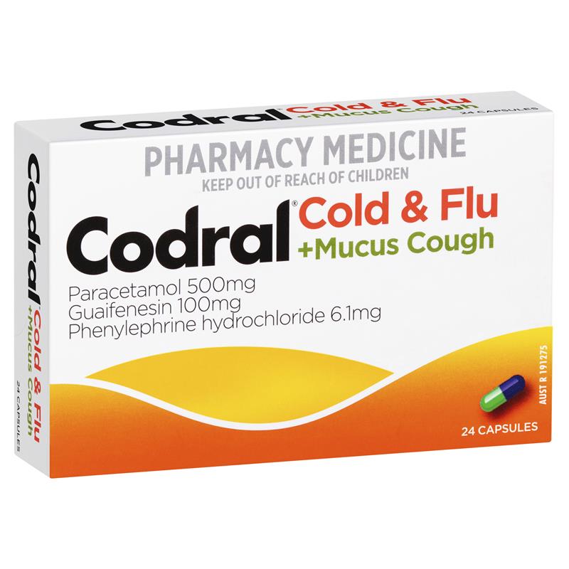 Codral PE Cold & Flu + Mucus Cough Capsules 24