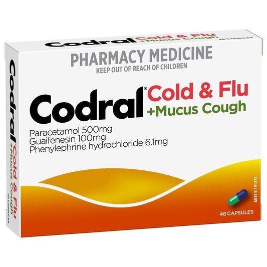 Codral PE Cold & Flu + Mucus Cough Capsules 48