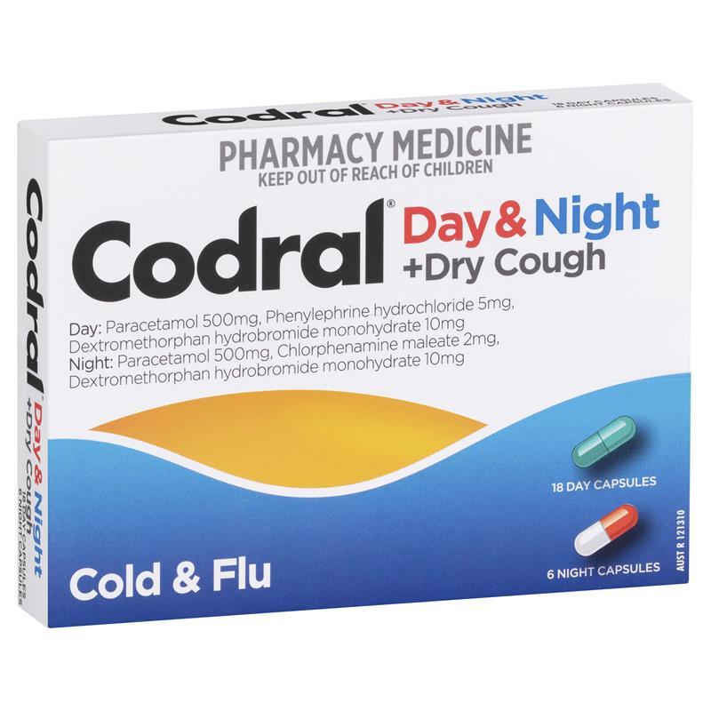 Codral PE Cough Cold & Flu Day & Night Capsules 24