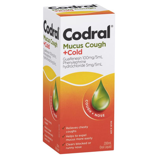 Codral Relief Mucus Cough & Cold Liquid 200mL