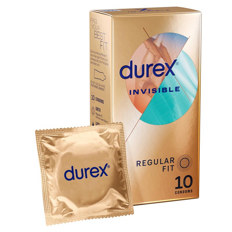 Durex Invisible Regular Condoms 10 Pack