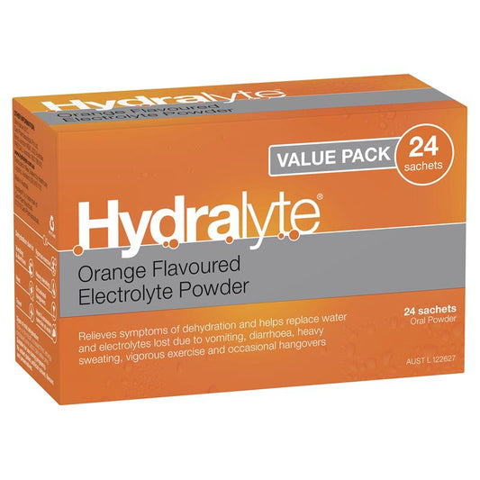 Hydralyte Electrolyte Powder Sachet Orange 4.9g x 24