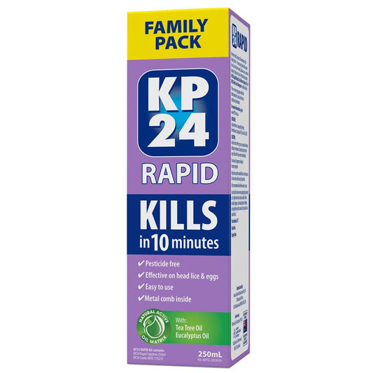 KP24 Rapid Head Lice Solution With Comb 250mL