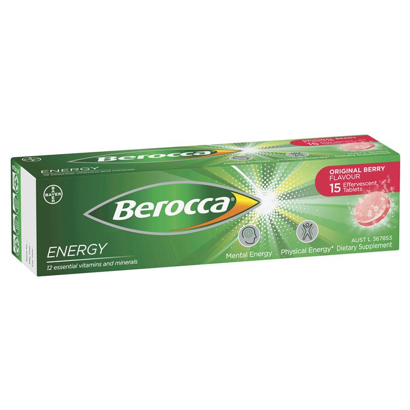 Berocca Energy Effervescent Tablets Berry 15