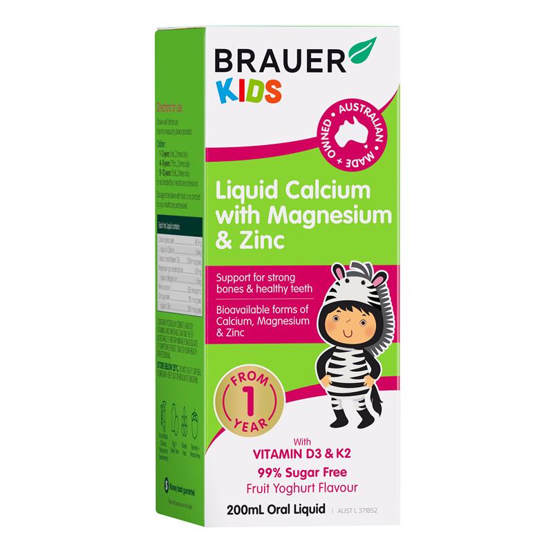 Brauer Baby & Kids Liquid Calcium with Magnesium & Zinc 200mL