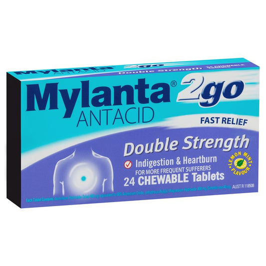 Mylanta 2Go Double Strength Chewable Tablets 24