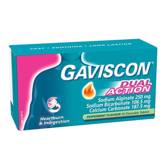 Gaviscon Dual Action Peppermint Chewable Tablets 32