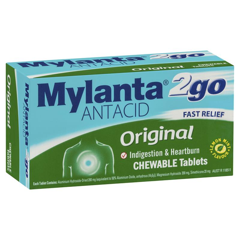 Mylanta 2Go Original Chewable Tablets 100