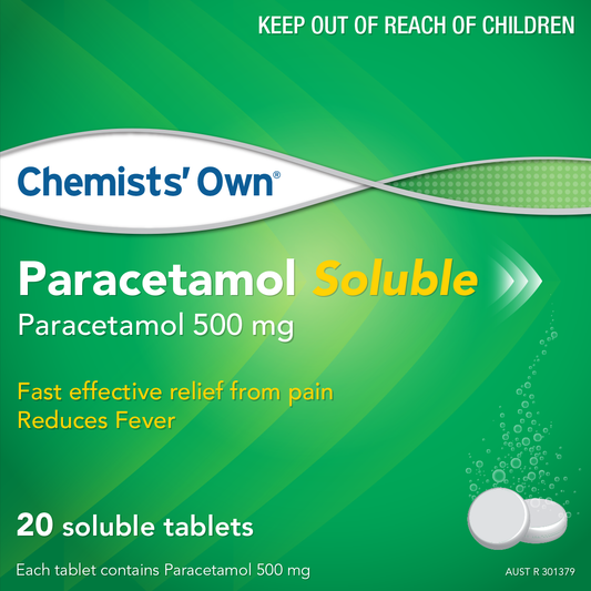 Chemists Own Paracetamol 500mg Soluble Tablets 20