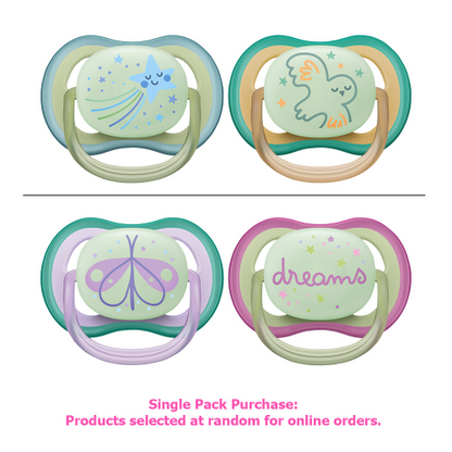 Avent Ultra Air Night Soother 0-6 Months Twin Pack