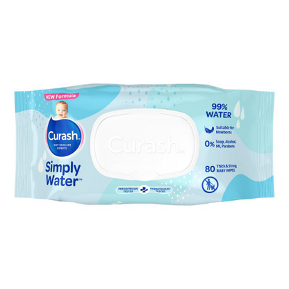 Curash Baby Wipes Simply Water 80 Pack x3