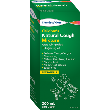 Chemists Own Childrens Natural Cough Mixture Strawberry 200mL