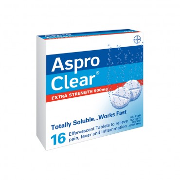 Aspro Clear Extra Strength 500mg Soluble Tablets 16