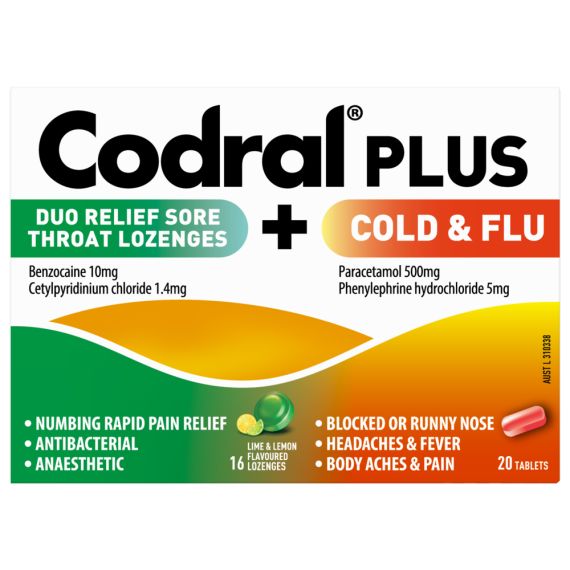 Codral Plus Cold & Flu Kit Lozenges 16 + PE Tablets 20