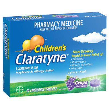 Claratyne Kids Chewable Tablets Grape 10