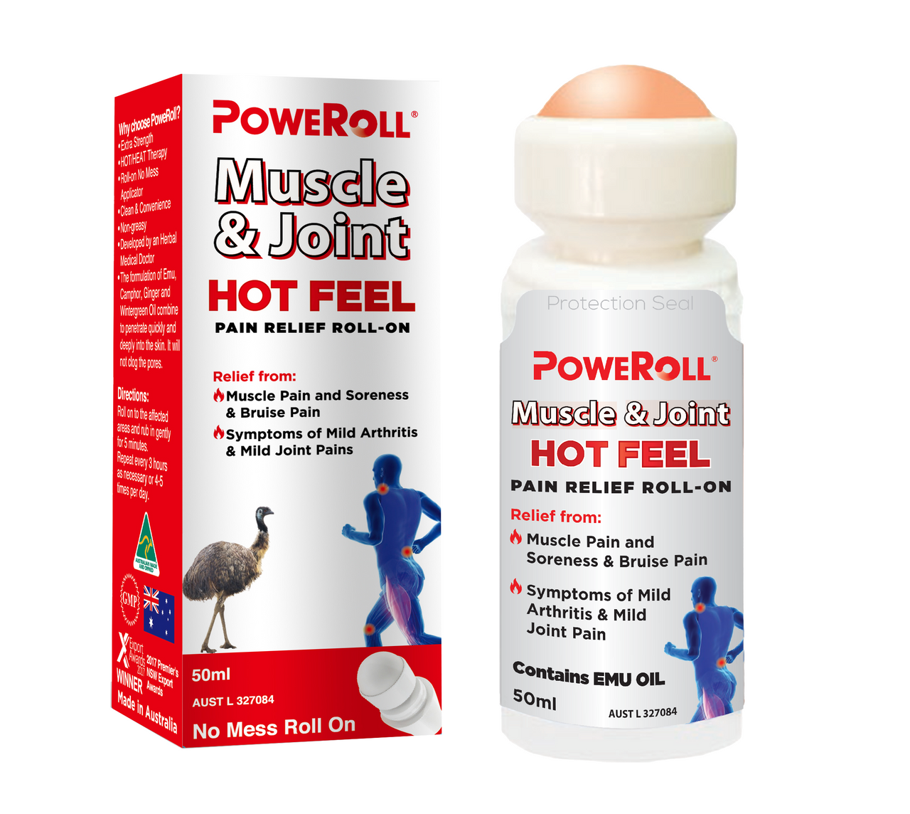 PowerRoll Muscle & Joint Hot Feel Roll On 50mL
