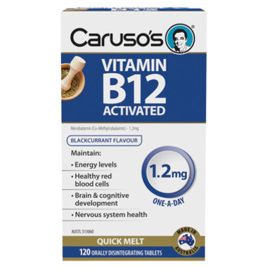 Caruso's Vitamin B12 Activated 1200mcg Melt-Tab 120