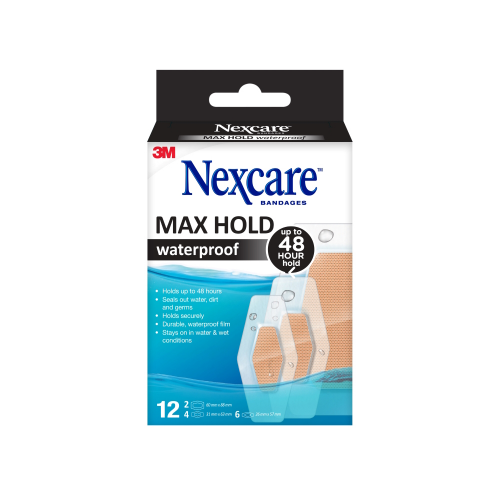 Nexcare Waterproof Max Hold Assorted 12 Pack