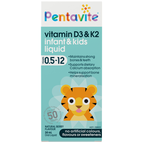 Pentavite Vitamin D3 & K2 Kids Liquid 30mL