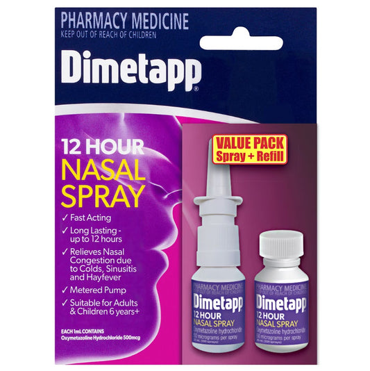 Dimetapp 12 Hour Nasal Spray 20mL & Refill 20mL