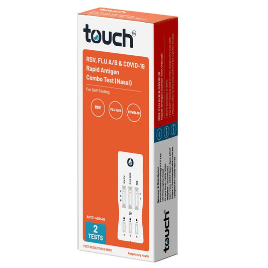 TouchBio RSV, Flu A&B and Covid-19 Rapid Antigen Self-testing Kit 2 Pack