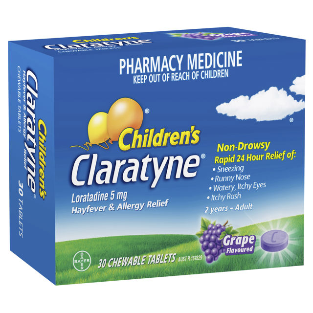 Claratyne Kids Chewable Tablets Grape 30