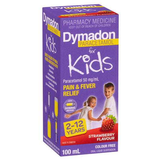 Dymadon Kids 2-12 Years Suspension Strawberry 100mL