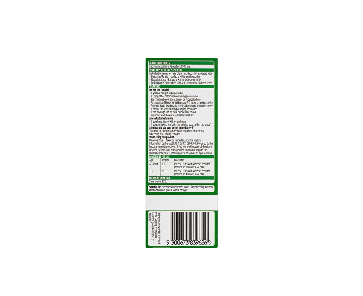 Panadol Tablets 100