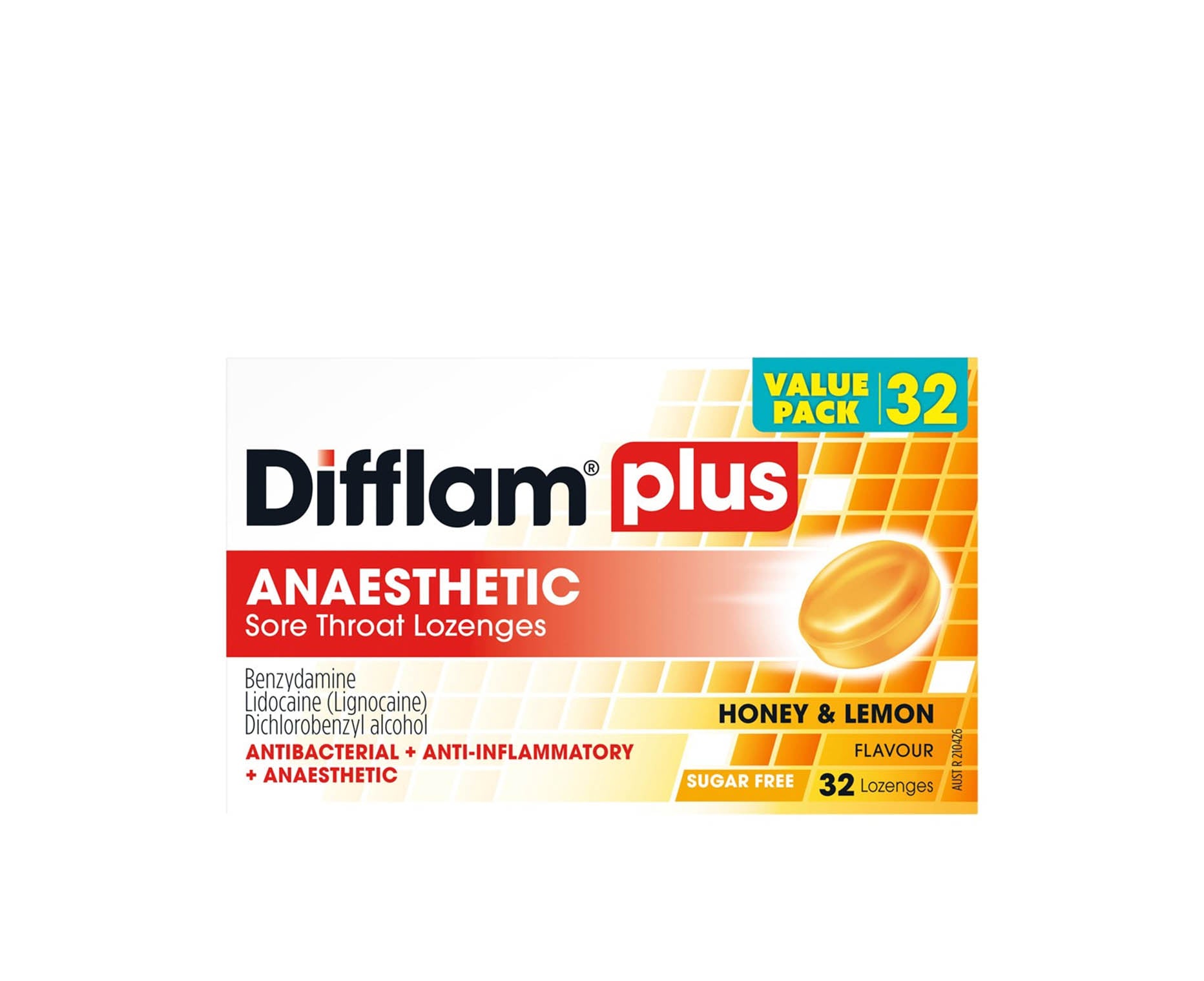 Difflam Plus Honey And Lemon Lozenges Value Pack 32