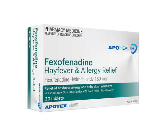 APH Fexofenadine Hayfever & Allergy Tablets 30