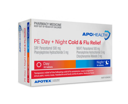 Apohealth PE Day and Night Cold and Flu Relief Tablets 48