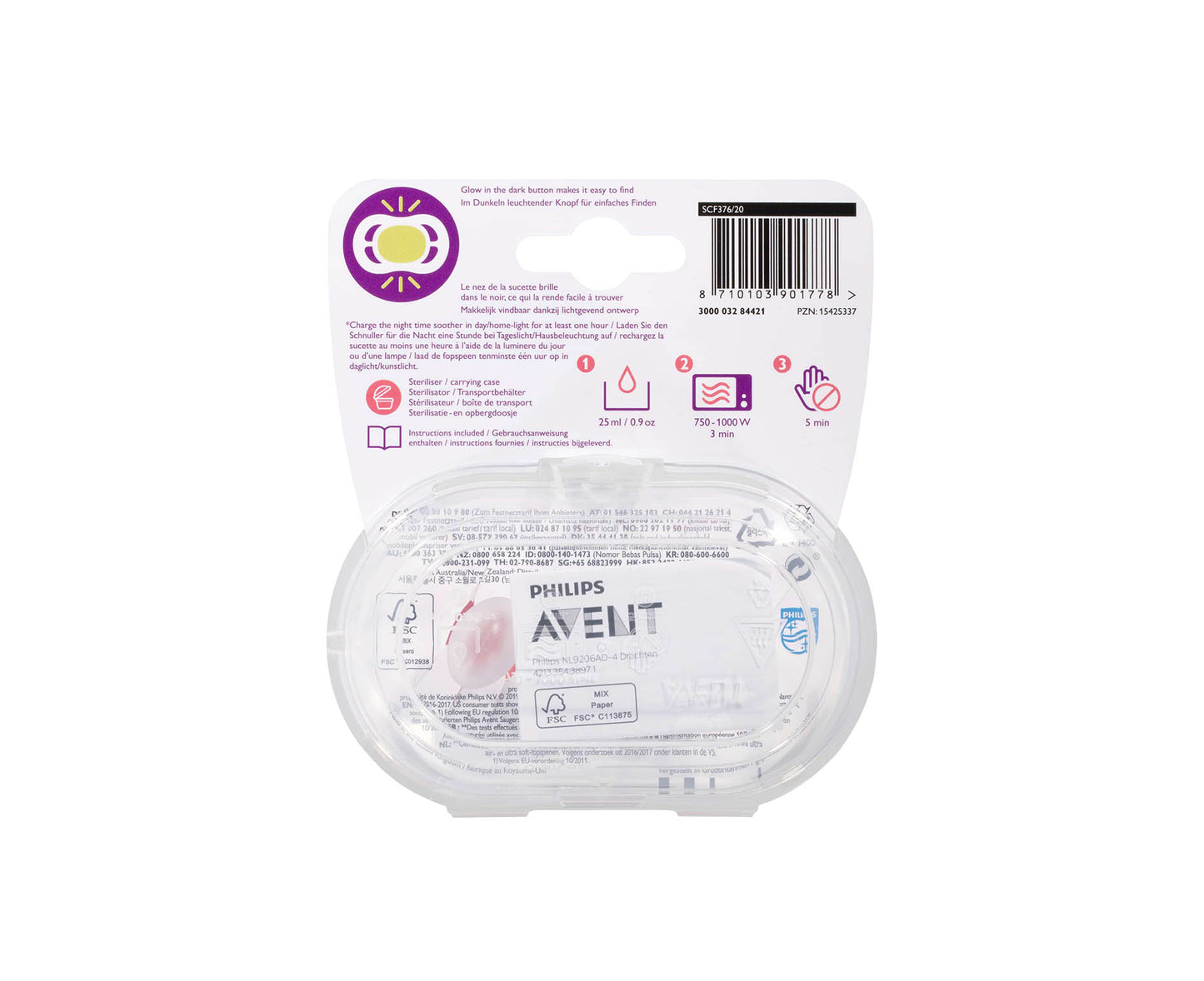 Avent Ultra Air Night Soother 6-18 Months Twin Pack Pink