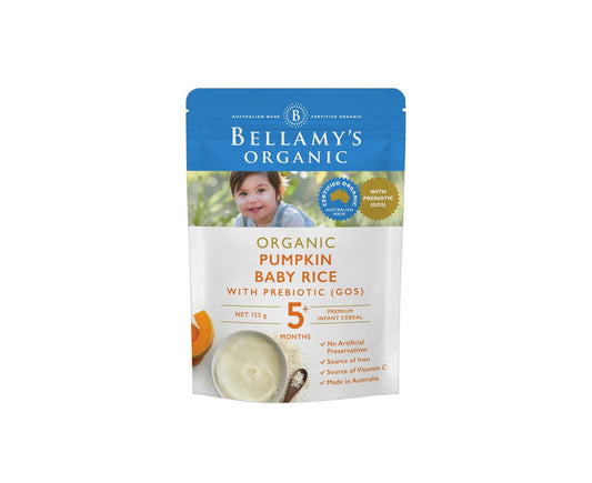 Bellamy's Organic Pumpkin Baby Rice with Prebiotic 125g