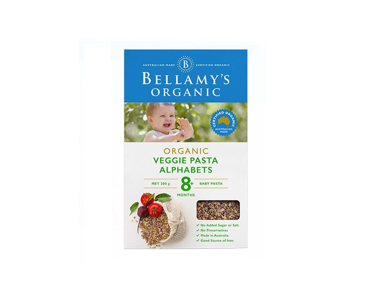 Bellamy's Organic Veggie Pasta Alphabets 200g