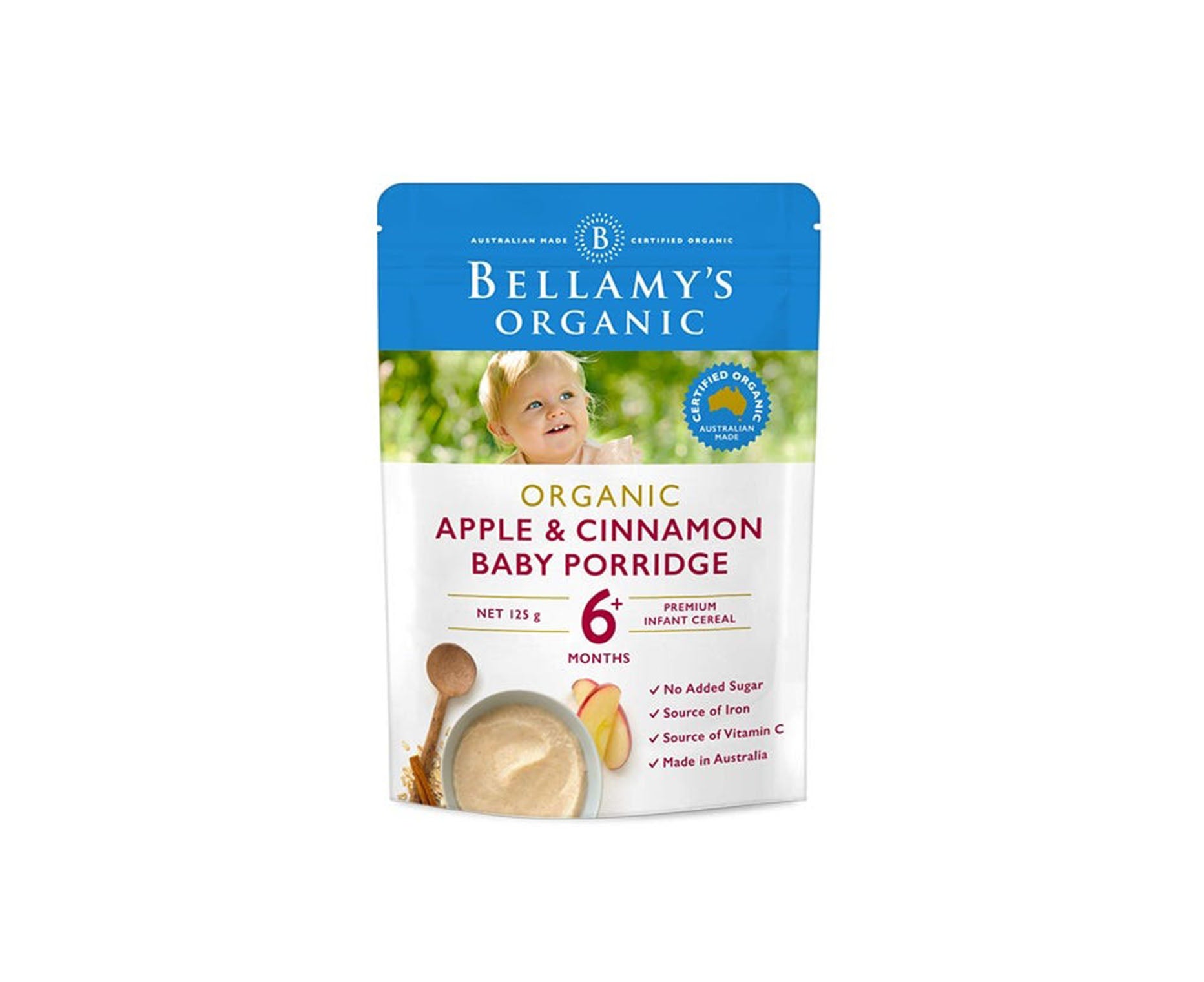 Bellamy's Organic Apple & Cinnamon Baby Porridge 125g