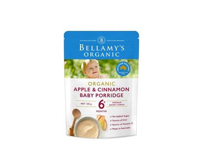 Bellamy's Organic Apple & Cinnamon Baby Porridge 125g