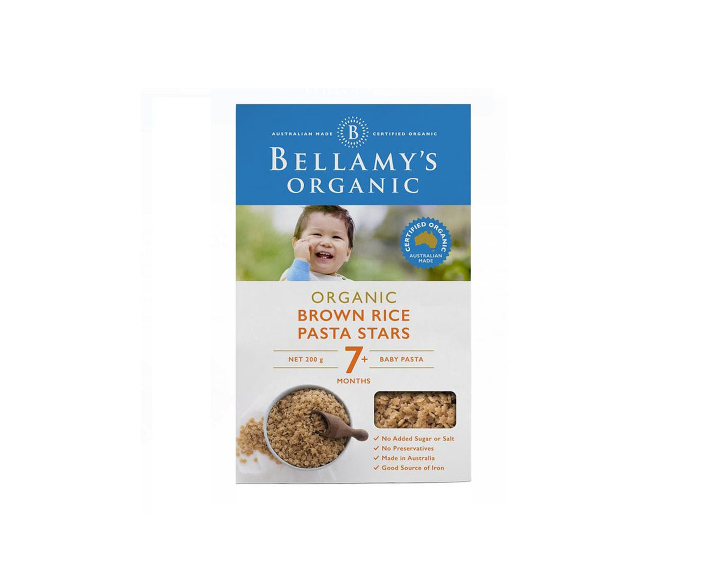 Bellamy's Organic Brown Rice Pasta Stars