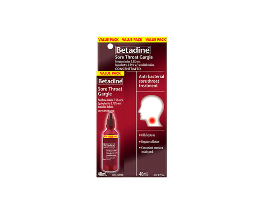 Betadine Sore Throat Gargle Value Pack 40mL