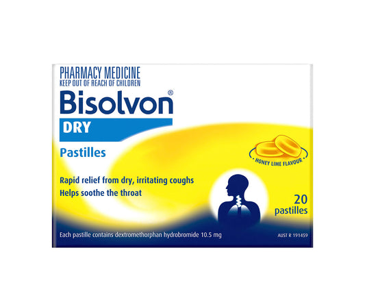 Bisolvon Dry Honey Lime Pastilles 20