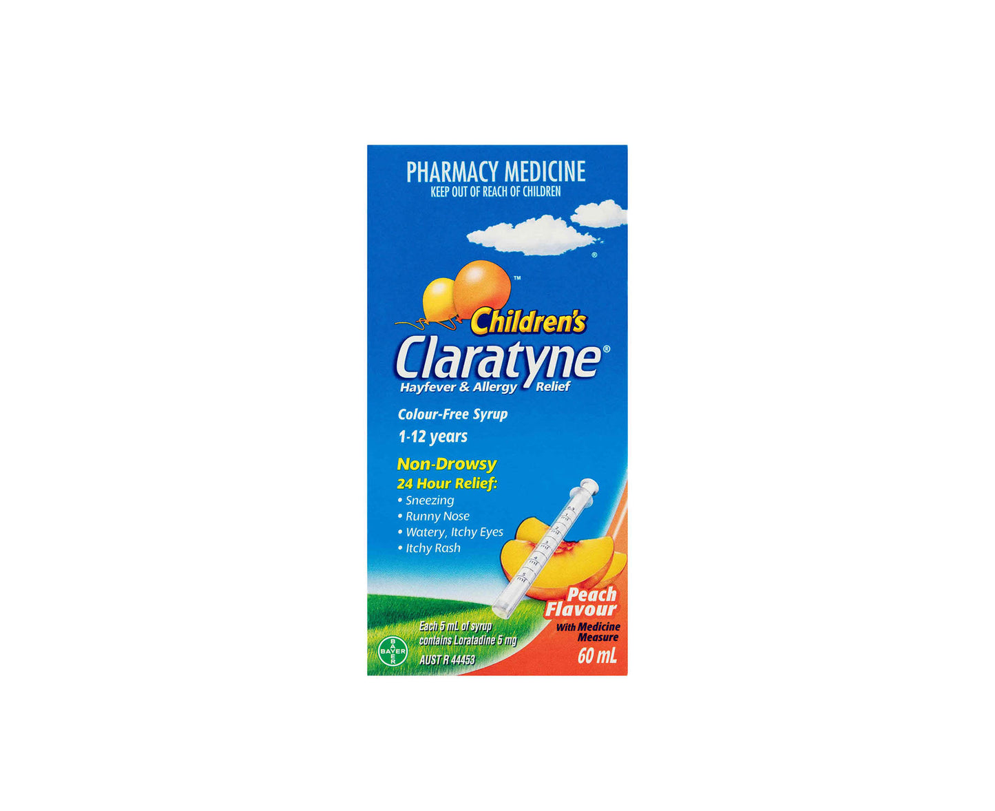 Claratyne Syrup Peach Flavour 60mL