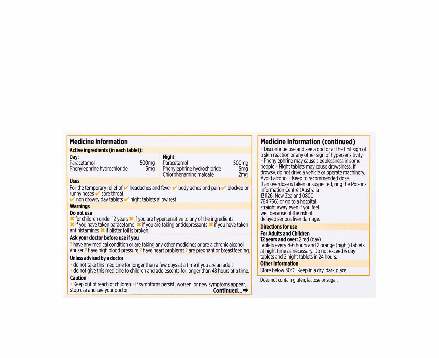 Codral PE Day and Night Cold and Flu Tablets 24