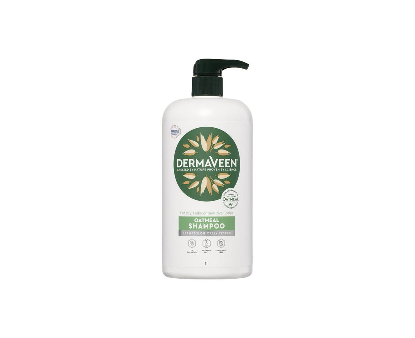 DermaVeen Oatmeal Shampoo for Dry, Flaky or Sensitive Scalps 1L