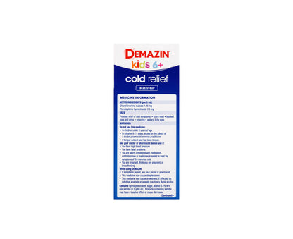 Demazin Kids 6+ Cold Relief Blue Syrup 200mL