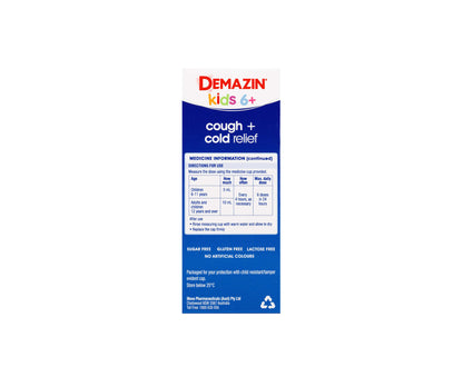 Demazin Kids 6+ Cough & Cold Relief Syrup 200mL