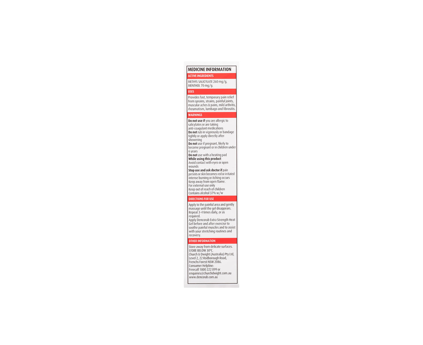 Dencorub Extra Strength Gel 100g
