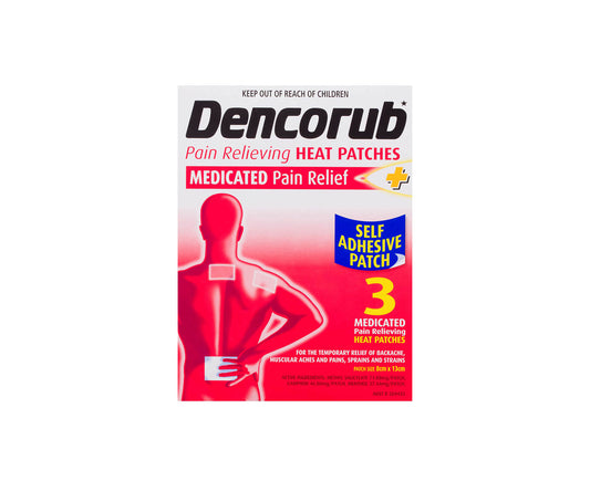 Dencorub Self Adhesive Heat Patch 3 Pack