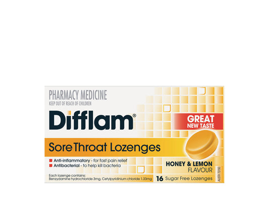 Difflam Honey & Lemon Sugar Free Lozenges 16