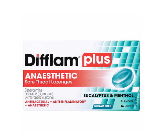 Difflam Plus Anaesthetic Menthol And Eucalyptus Lozenges 16