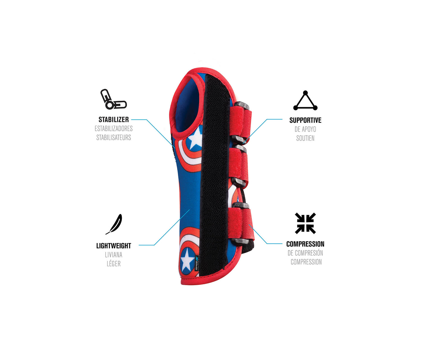 Donjoy Advantage Marvel Comfort Wrist Brace Captain America - Pediatric (Left)