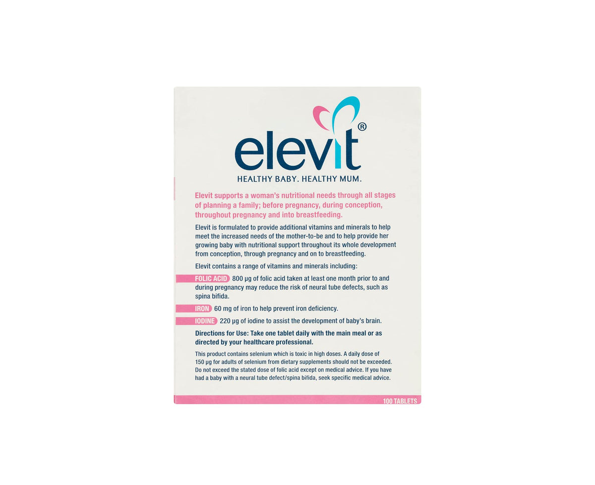 Elevit Rosa Elevit Pregnancy Multivitamin Tablets 100 – Zenith Pharmacy